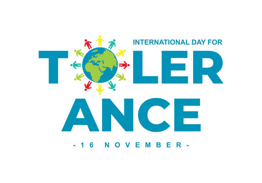 World tolerance day background with earth on white background.