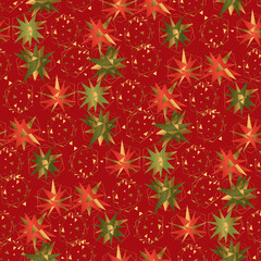 Stars and lights Christmas seamless pattern