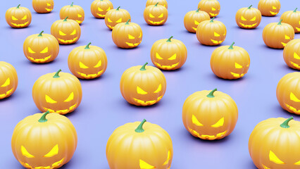 Pumpkins for Halloween. 3d render