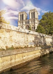 Fototapeta na wymiar Notre-Dame Cathedral in Paris in September 2019