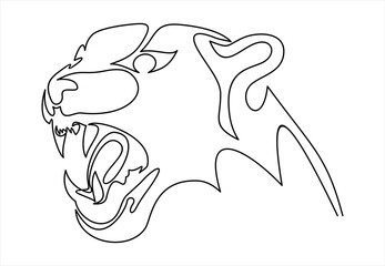 Jaguar head line.Continuous one line