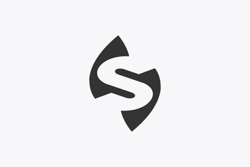 Logo Letter S leaf simple