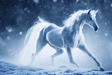 Plakat horse in winter