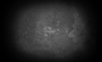 Old wall texture cement dark black gray  background abstract grey color design are light with white gradient background.