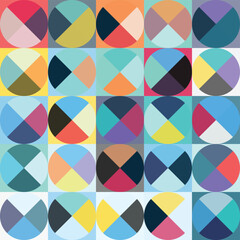 Geometric Circle shape Bauhaus pattern. Vector design and modern colorful art. Abstract Bauhaus design pattern. 