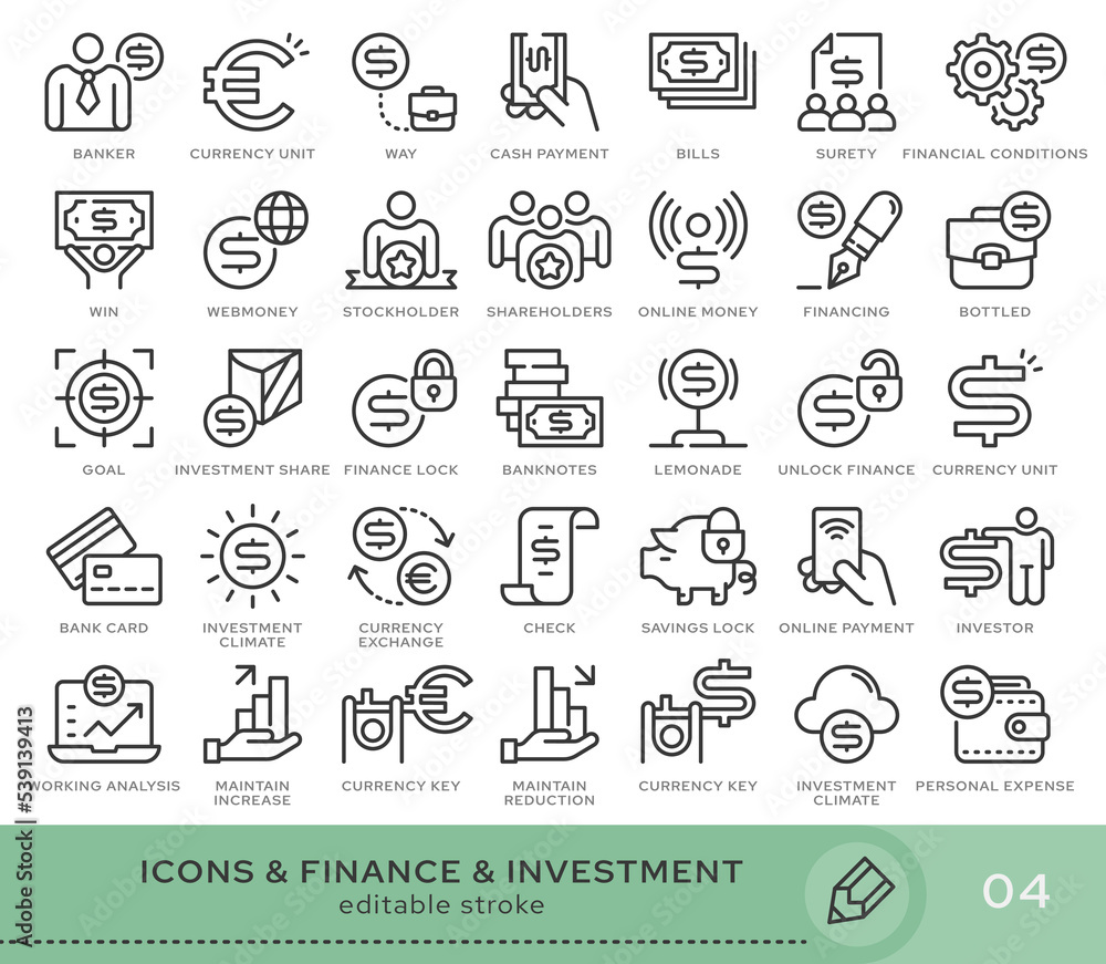 Poster set of conceptual icons. vector icons in flat linear style for web sites, applications and other gra