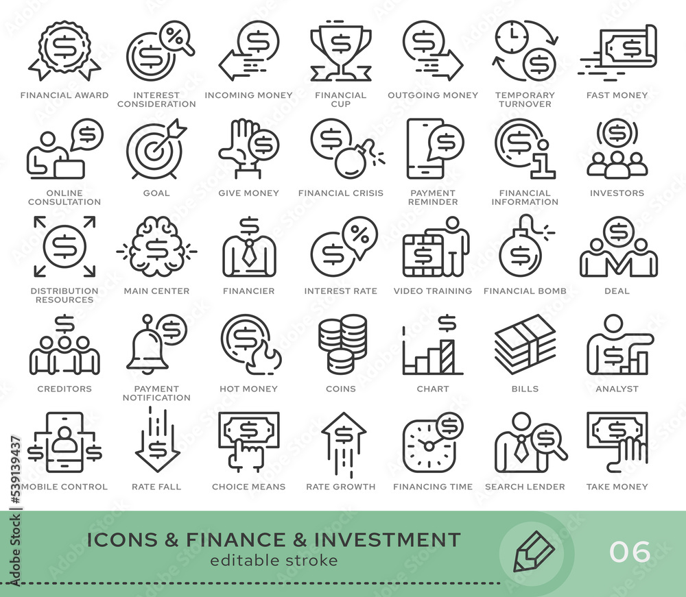 Poster set of conceptual icons. vector icons in flat linear style for web sites, applications and other gra