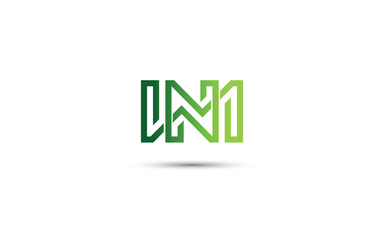 Logo letter NN elegant full linear green color