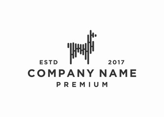 alpaca music logo design vector illustration template © putri syakilla