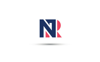 NR initial colorful logo design concept