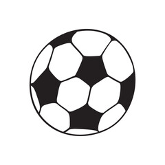 Naklejka premium Isolated vector illustration of soccer ball. Cute thin line icon for design, cover etc.
