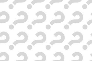 gray question marks on a white background, seamless pattern.
