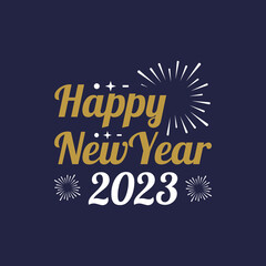 2023 happy new year greet design creative vector