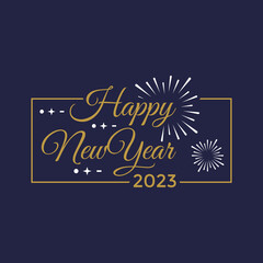 2023 happy new year greet design creative vector