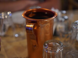 Typical greek cup of red wine