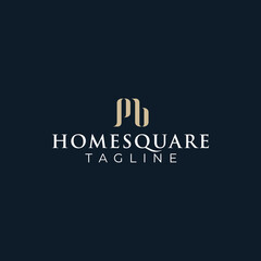 Logo design of stripes that make up the letter PB.