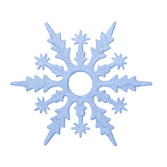 Decorative blue snowflake with sparkles