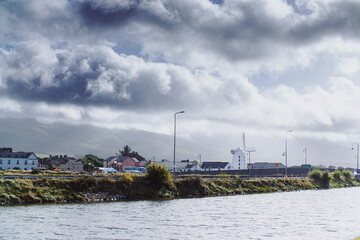 scenic view of Blennerville windmill on The Dingle peninsula in County Kerry, Ireland. High quality photo