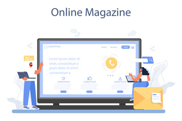 Call center operator online service or platform. Technical support