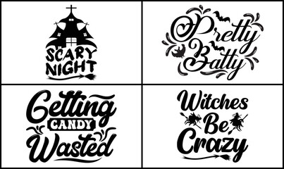 Obraz premium Halloween SVG Crafts T-shirt Design Bundle Graphic