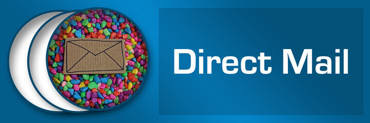 Direct Mail Envelope Colorful Stones Circles Blue Horizontal Text 