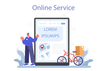 Postman profession online service or platform. Post office staff