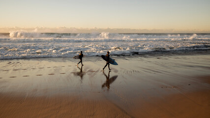 Surfers in the morning
