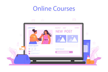 Make up artist online service or platform. Beauty procedure, applying