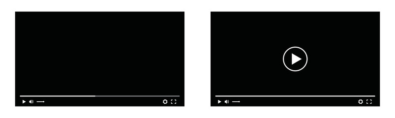 Video player template icon. Multimedia player template icon, vector illustration