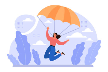 Bravery concept. Challenge overcoming, taking a risk to achieve