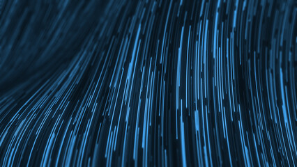 Wavy lines abstract futuristic tech background 3D illustration