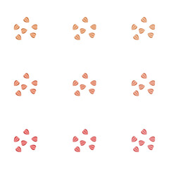 A vector drawn buckwheat seeds illustration with various colors and amount of details	
