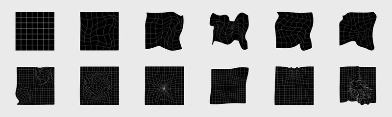 Brutalism shapes. Trendy geometric design elements. Simple shapes forms.