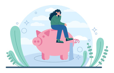 Economic crisis concept. Economical activity or output recession