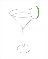 funny cocktail coloring page for kids