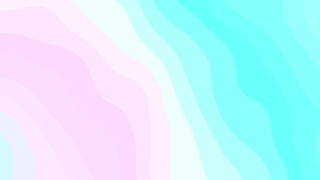 Light pink and soft blue gentle shades background. Pastel banner and presentation template. Wave motion animation. Tender graphic design layout. Marshmallow colors. Cute little girls dreams of unicorn