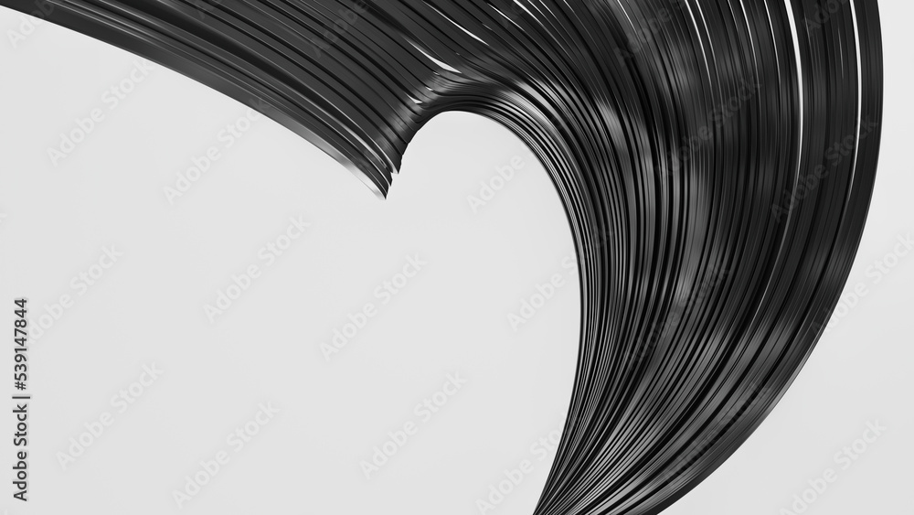Poster abstract black background. black lines. 3d rendering