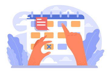 Time management concept. Business people work day planning,