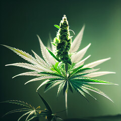 marijuana or cannabis leaf close up 3d illustration