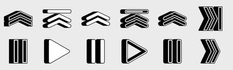 Retro futuristic elements for design. Collection of abstract graphic geometric symbols. Abstract bauhaus and boho cosmic style.