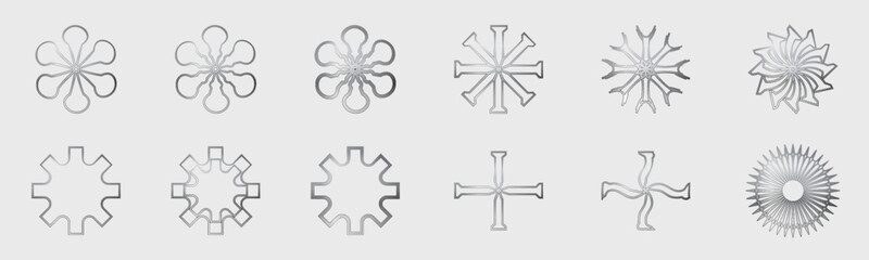 Brutalism shapes. Trendy geometric design elements. ornaments for decoration.