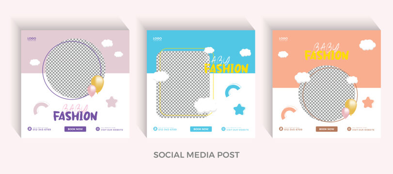 Kids Fashion Sale Social Media Post And New Baby Fashion Sale Fashion Template, Social Media Banner, Social Post, Social Template, Sale Banner, Kids Post, Baby Post, Promotion Banner, 