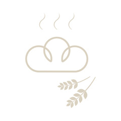 Concept of tasty fresh wheat bread. Bakery, menu, shop logo.