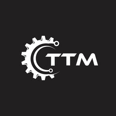 TTM letter technology logo design on black background. TTM creative initials letter IT logo concept. TTM setting shape design.
