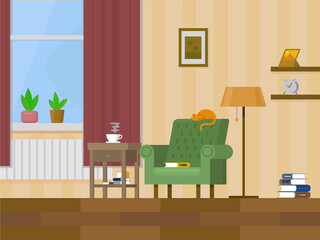 Fototapeta premium room with an armchair - color drawing