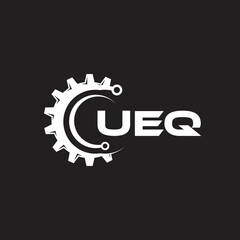 UEQ letter technology logo design on black background. UEQ creative initials letter IT logo concept. UEQ setting shape design.
