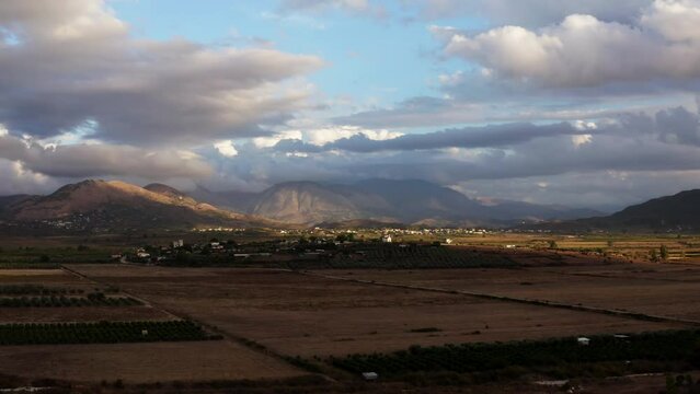 Aerial view of small town Bajkaj, Albania