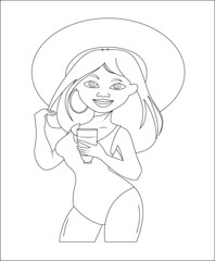 funny cock tail coloring page for kids