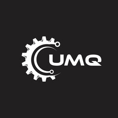 UMQ letter technology logo design on black background. UMQ creative initials letter IT logo concept. UMQ setting shape design.
