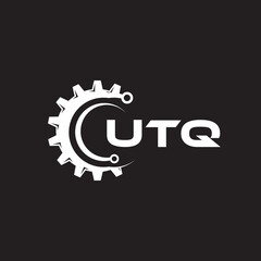 UTQ letter technology logo design on black background. UTQ creative initials letter IT logo concept. UTQ setting shape design.
